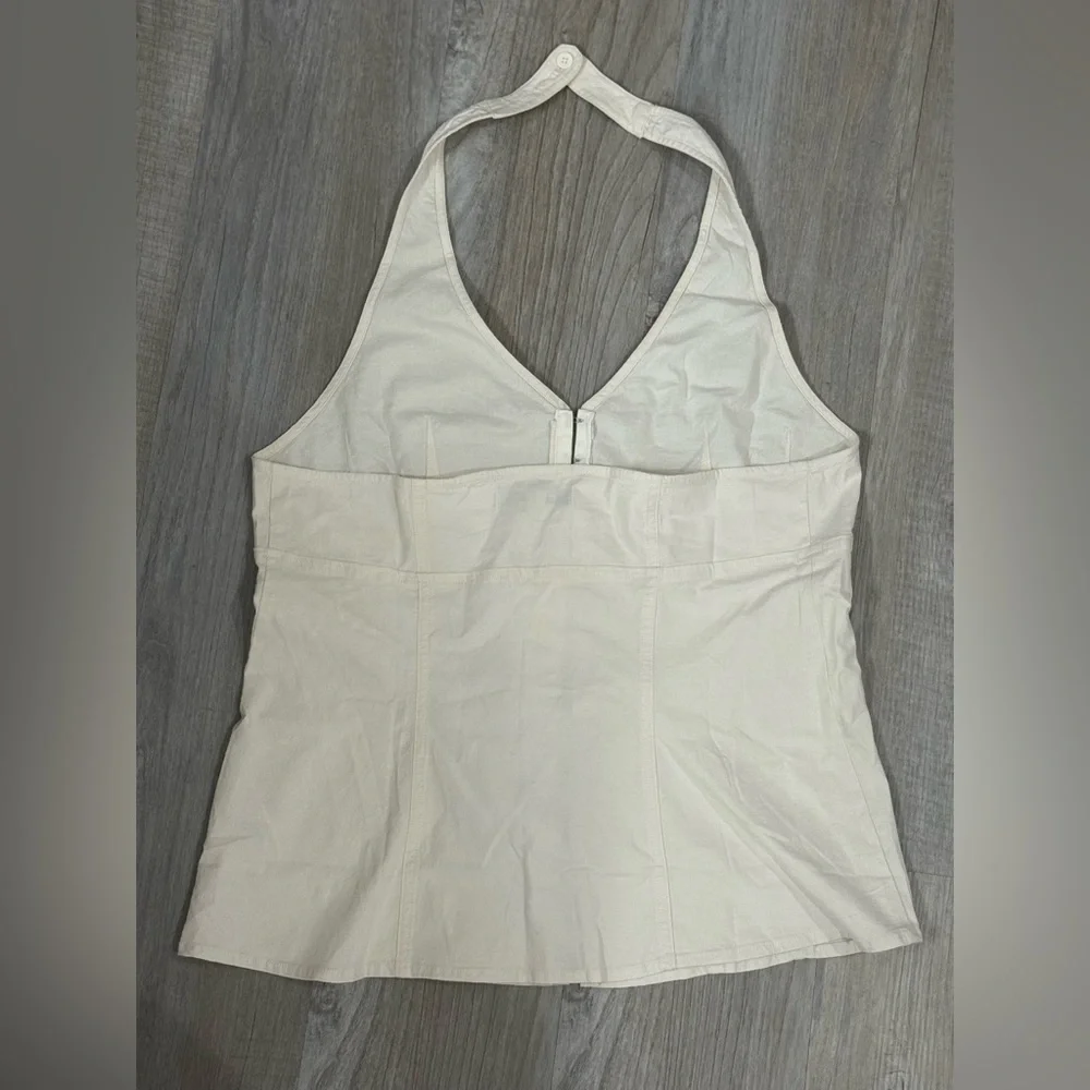 NWT Urban Outfitters Cream Sari Linen Vest - Picture 4 of 7